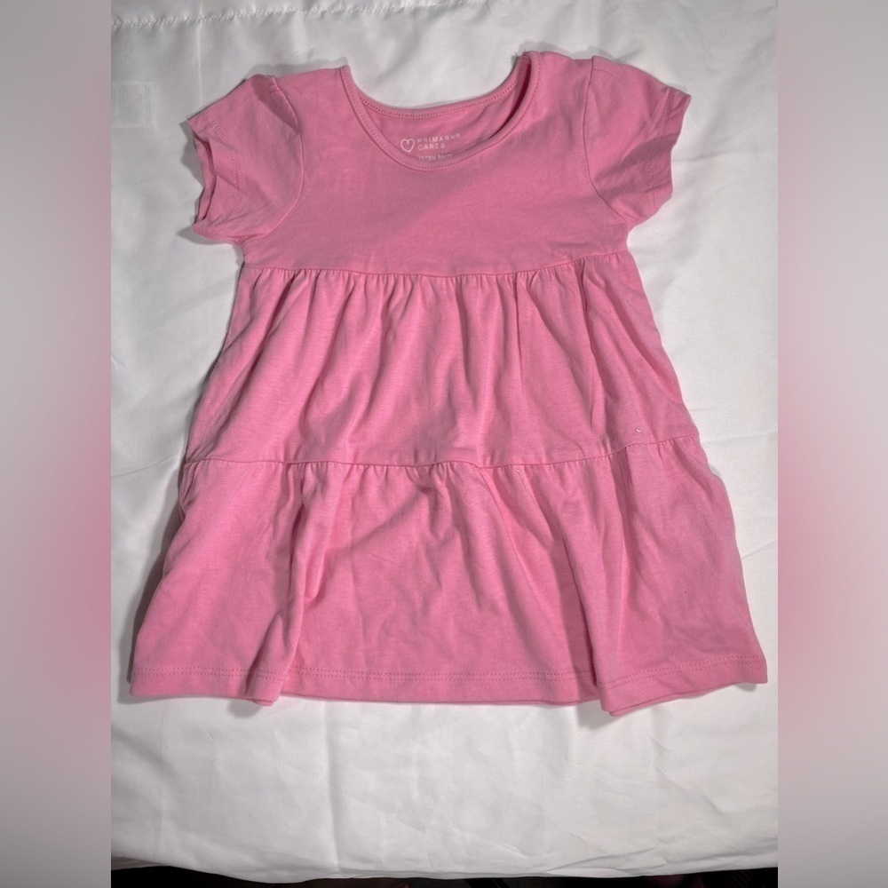 Primark Toddler Girls Dress 2 Pack Scoop Neck Short Sleeve Sundress Sz 12-18M - Picture 7 of 9